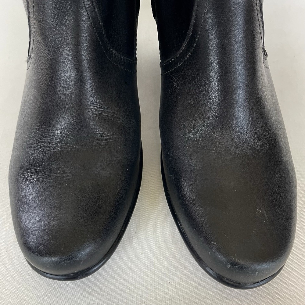 Dansko Risa Black Leather Tall Boots Womens 38 US 7.5-8 Heeled Zip - Picture 4 of 11